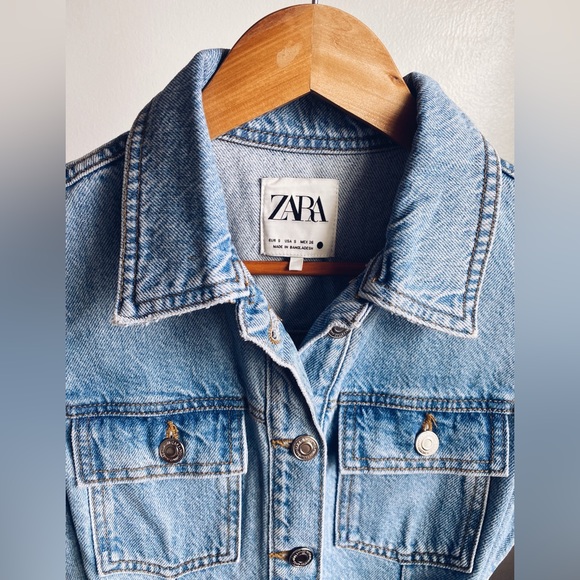 Zara Button Denim Dress Sleeveless Waist Tie Light Wash Hobo Modern Sexy Beachy - Picture 8 of 10